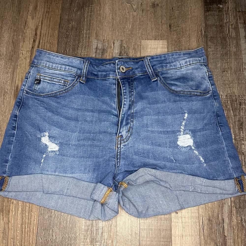 KanCan Distressed Blue Jean Shorts